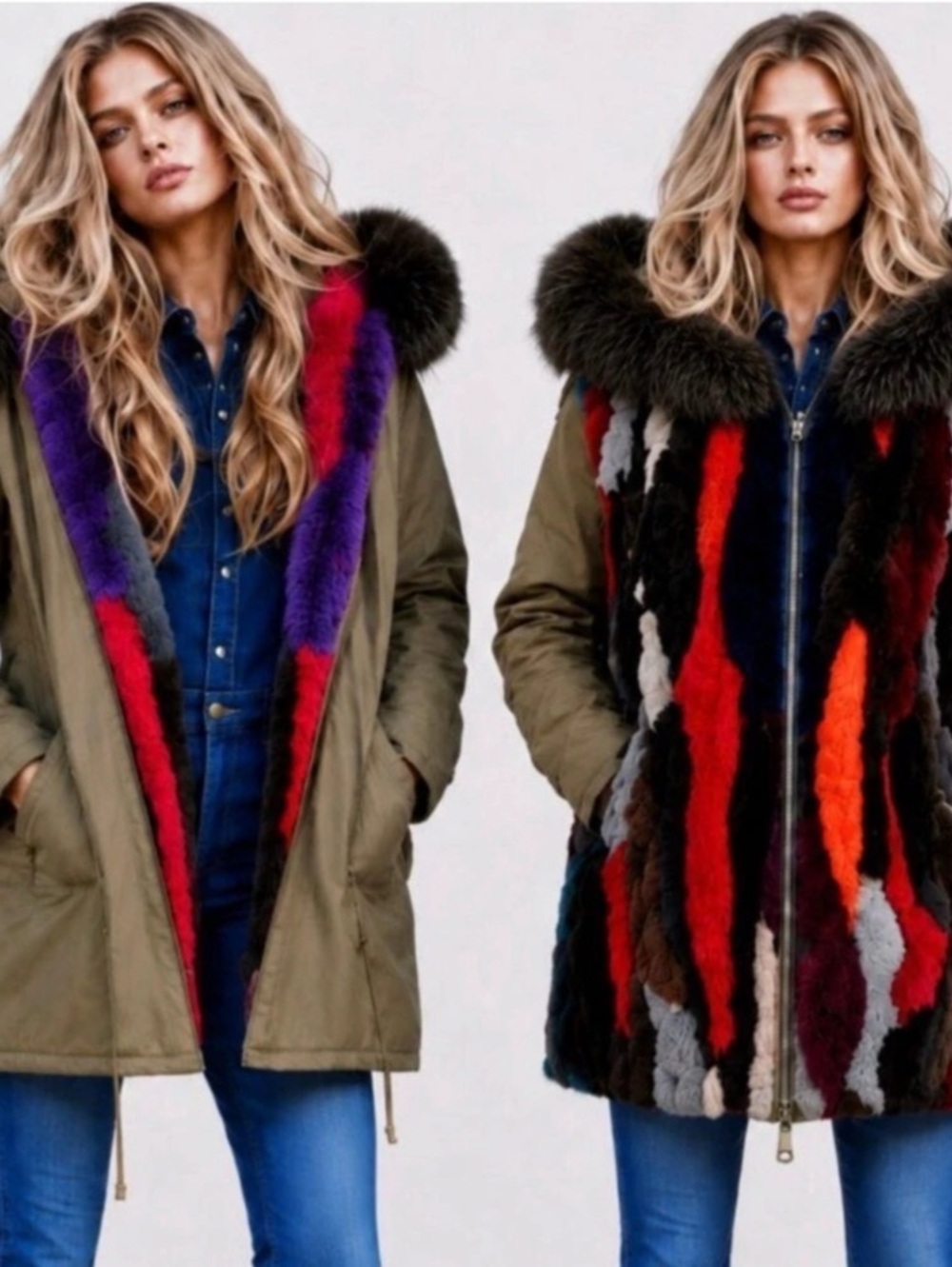Aqua Iconic Fur-Lined Parka